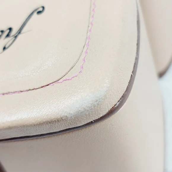 NEW Free People Straps Cream Tan Leather Slip on Block Heel Sandals W647 - Picture 15 of 16